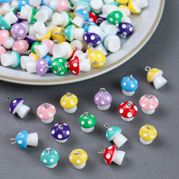 DIY jewelry accessories resin belt hanging mushroom pendant handmade homemade necklace bracelet earrings hair accessories accessories material
