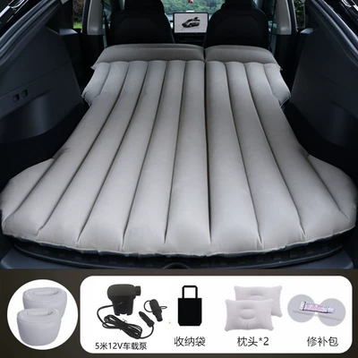 Vehicle-mounted inflatable bed — Suv Trunk Sleeping Mat, In-Car - gray-tesla-model-y-with-512m-v-car-pump-round-stanchion