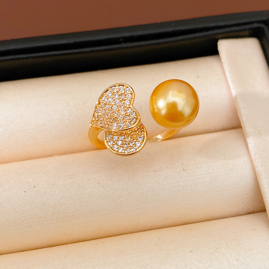 18 quilates de oro verdadero electrodeposición de diamante amor collar de perlas ligero lujo nicho cadena de clavícula de temperamento exquisito conjunto de joyas