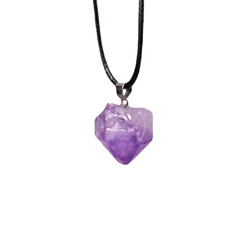 Rongjing Jewelry Natural Amethyst Raw Stone Pendant Mineral Crystal Amethyst Gravel Necklace Exclusively Available for Street Stalls Manufacturer