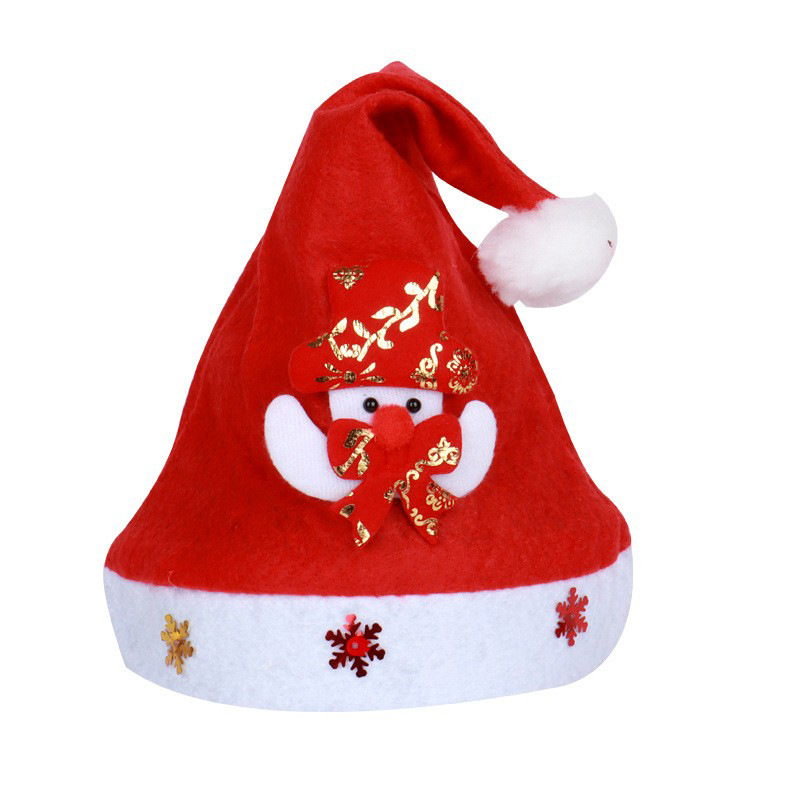 Sombreros de Navidad de dibujos animados con luces rojas, sombreros de Navidad para niños, regalos de Navidad, decoraciones de Navidad al por mayor