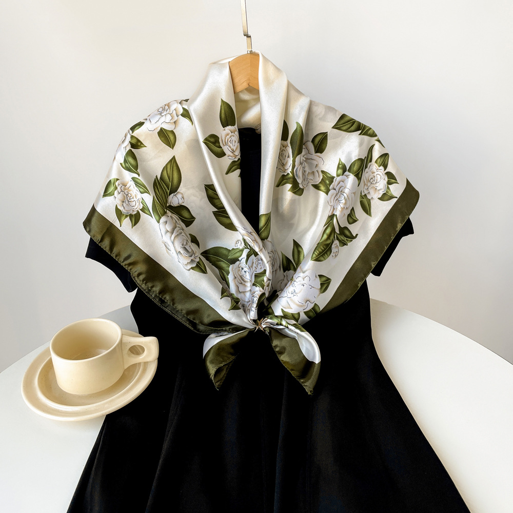 80g Weight Silk Scarf Classification Holiday, Travel Occasion Polyester Material Polka Dots, Leopard Pattern Spring&Summer Season Women's Gender Elegant, Vintage Style Style Women's Elegant Vintage Style Polka Dots Leopard Polyester Silk Scarf 7