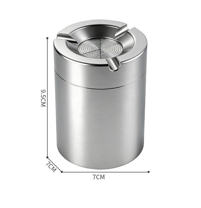 Car-mounted ashtray, rotating, fully enclosed, creative, anti-spill, light luxury aluminum alloy with lid, suitable for home and office use