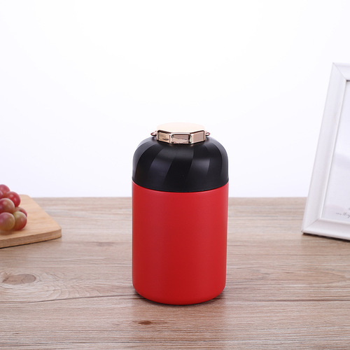Creative 304 Stainless Steel Insulated Cup Large Capacity with Spork for Home Use Simple Vacuum Insulated Flask