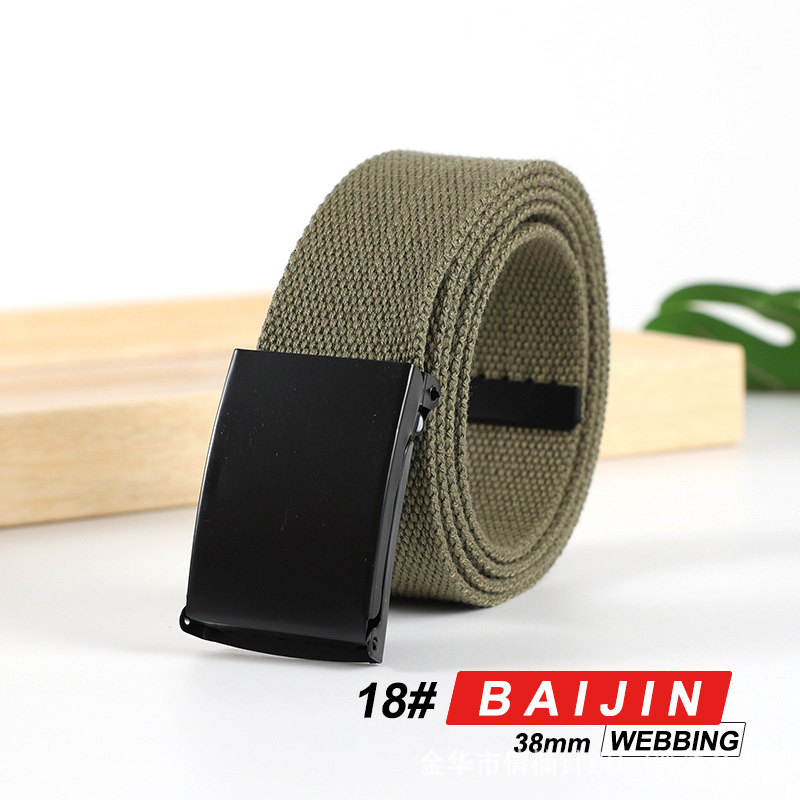 Cinturón unisex de lona y algodón con logo personalizado, estilo casual para estudiantes y negocios