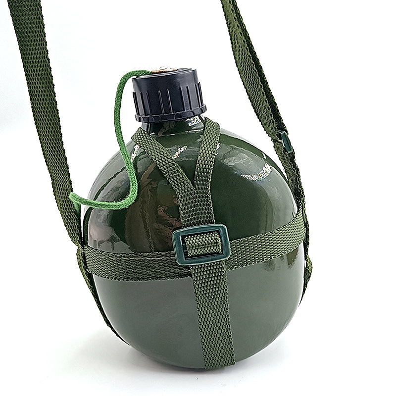 Hervidor de aluminio grueso estilo militar de gran capacidad, para deportes al aire libre, entrenamiento o camping