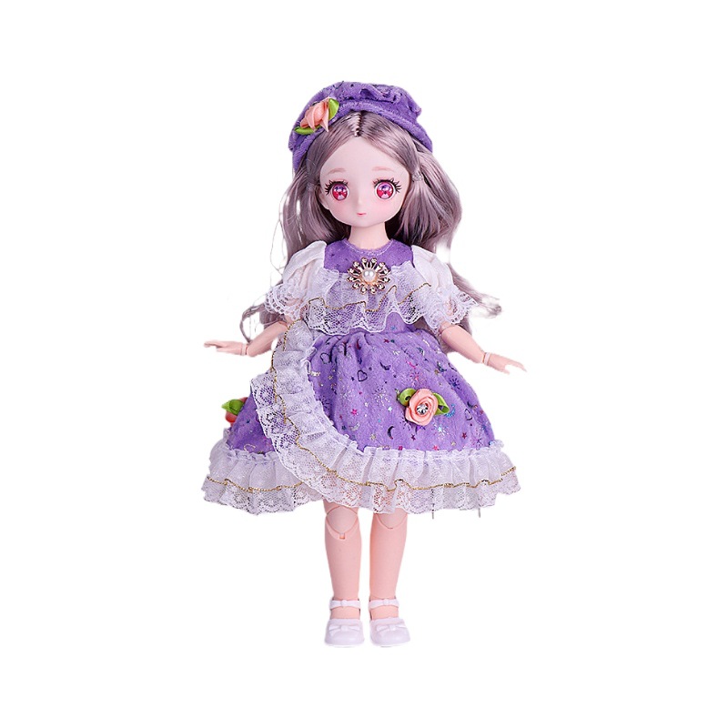 6 puntos 30cm muñeca bjd pequeña princesa niña Regalo de Cumpleaños jugar casa juguete al por mayor estrella Delu muñeca