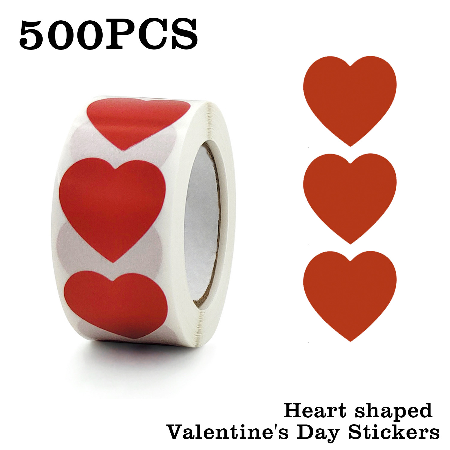 500 stickers/roll color love stickers sticker heart-shaped sticker label wedding gift decoration sealing stickers