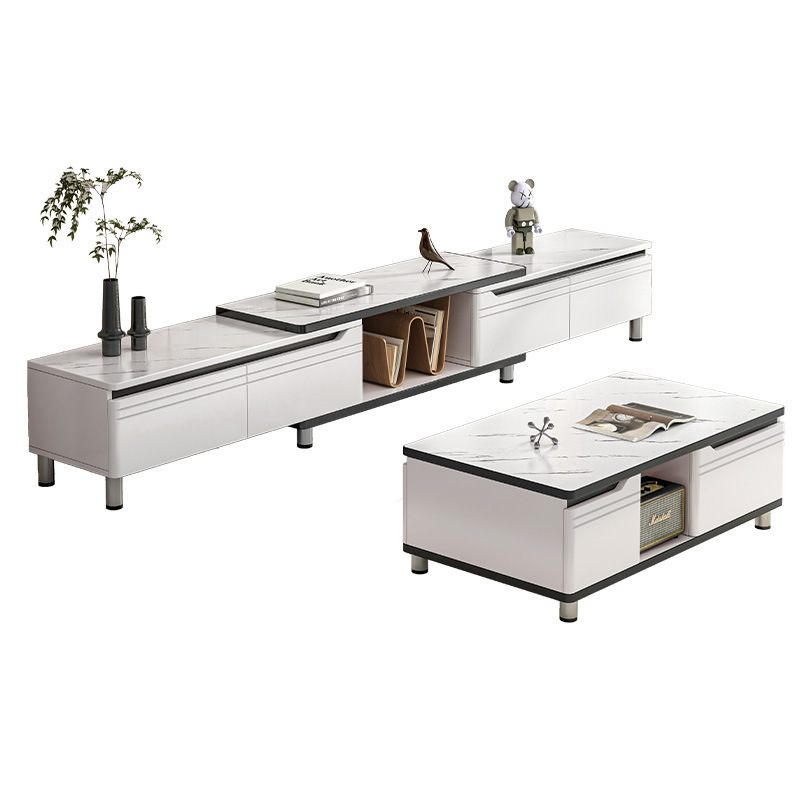 Mueble de TV 2025 nuevo estilo moderno y simple apartamento pequeño sala de estar hogar piso a techo mesa de centro combinación de mueble de TV