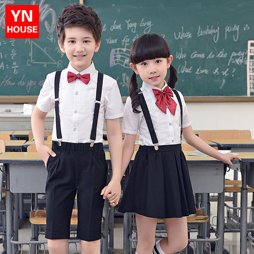 Children's New Kindergarten School Uniforms Graduation Photos June 1st Chorus Performance Clothes Primary School Student Class Uniforms Suspender Skirt Suit Summer