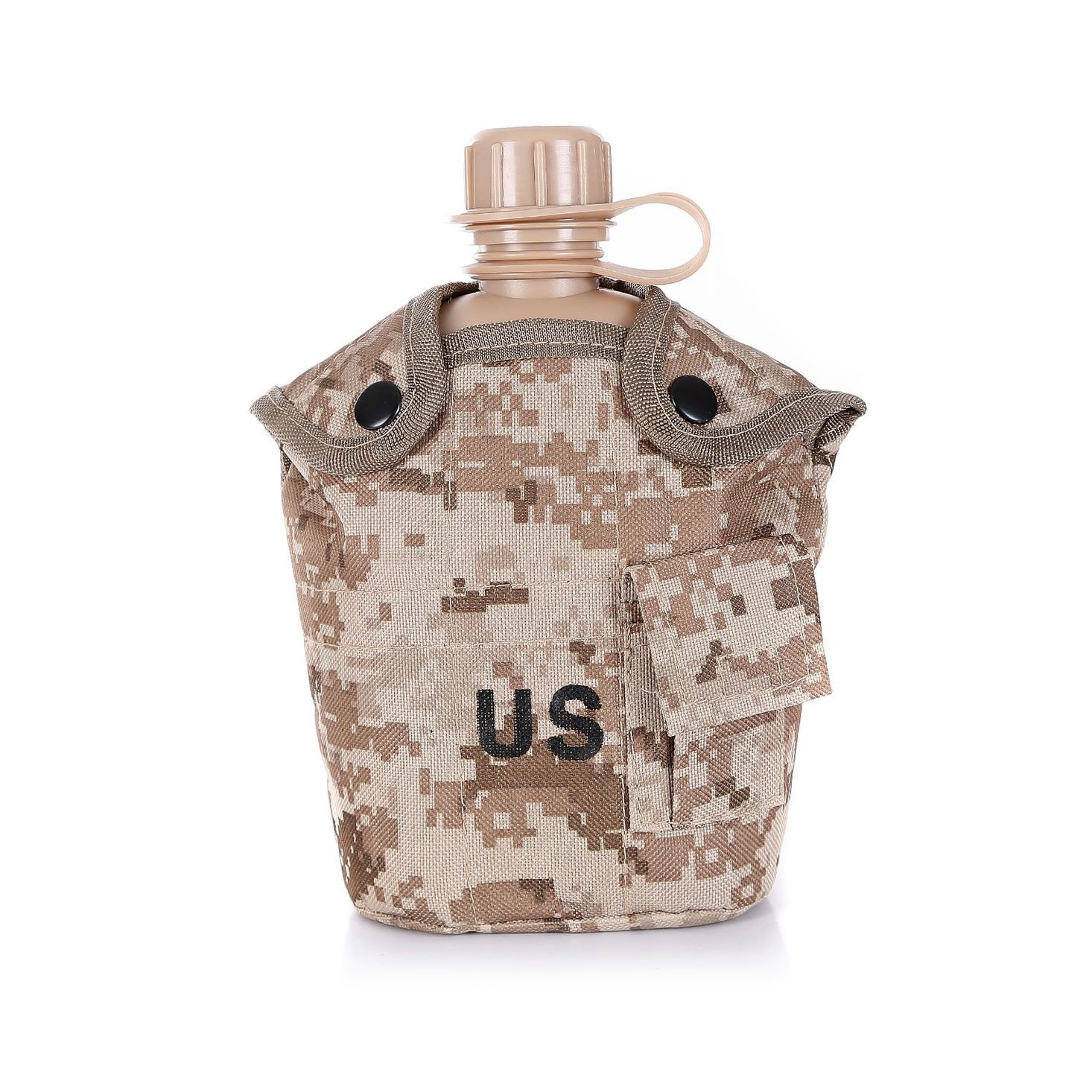 Conjunto táctico de hervidor de agua 1l de gran capacidad, interior de grado alimenticio, excursión de campamento de montañismo al aire libre US bolsa de agua al aire libre de plástico