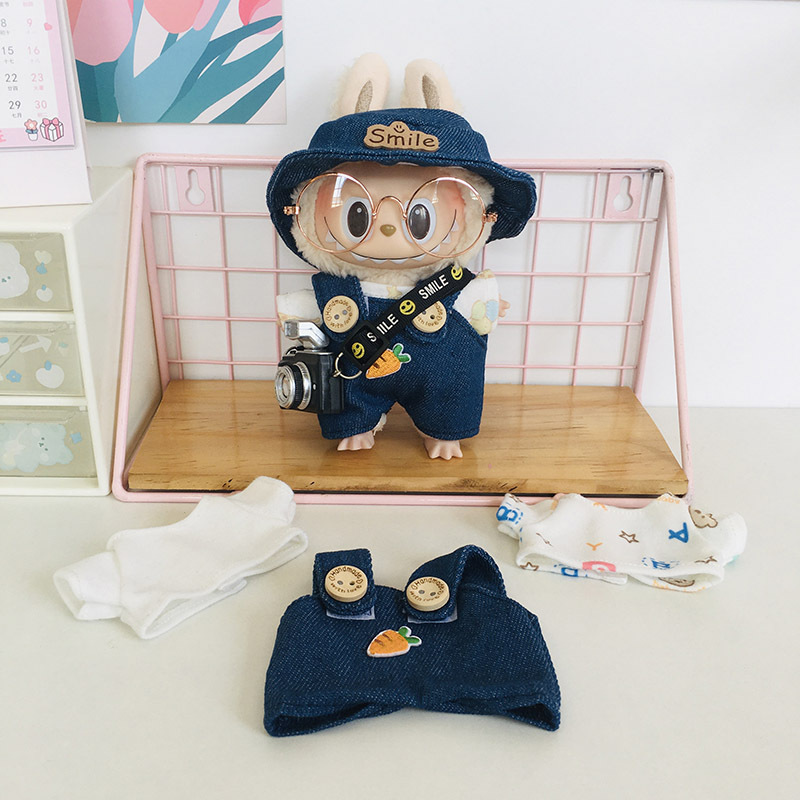 17cm Vinyl Plush Doll Clothes Rags Cloth Pendant Denim Fisherman Hat T-Shirt Pants Accessories Doll Clothes 17cm Vinyl Plush Doll Clothes Rags Cloth Pendant Denim Fisherman Hat T-Shirt Pants Accessories Doll Clothes