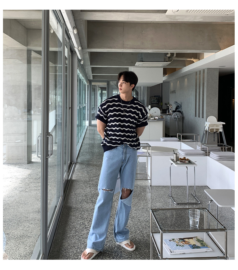 Luxury Striped T-Shirt Image 13