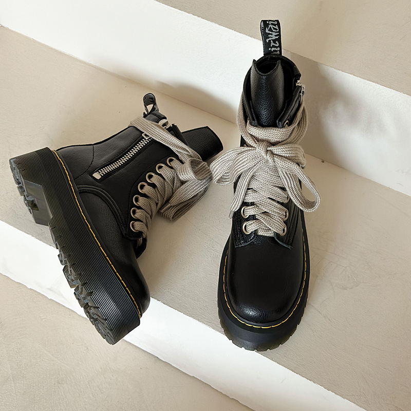 Herbst- und Winteroberbekleidung, runde Zehen, quadratischer Absatz, Autonähte, Motorradstiefel, trendige, coole, hübsche kurze Damenschuhe_voghion.com