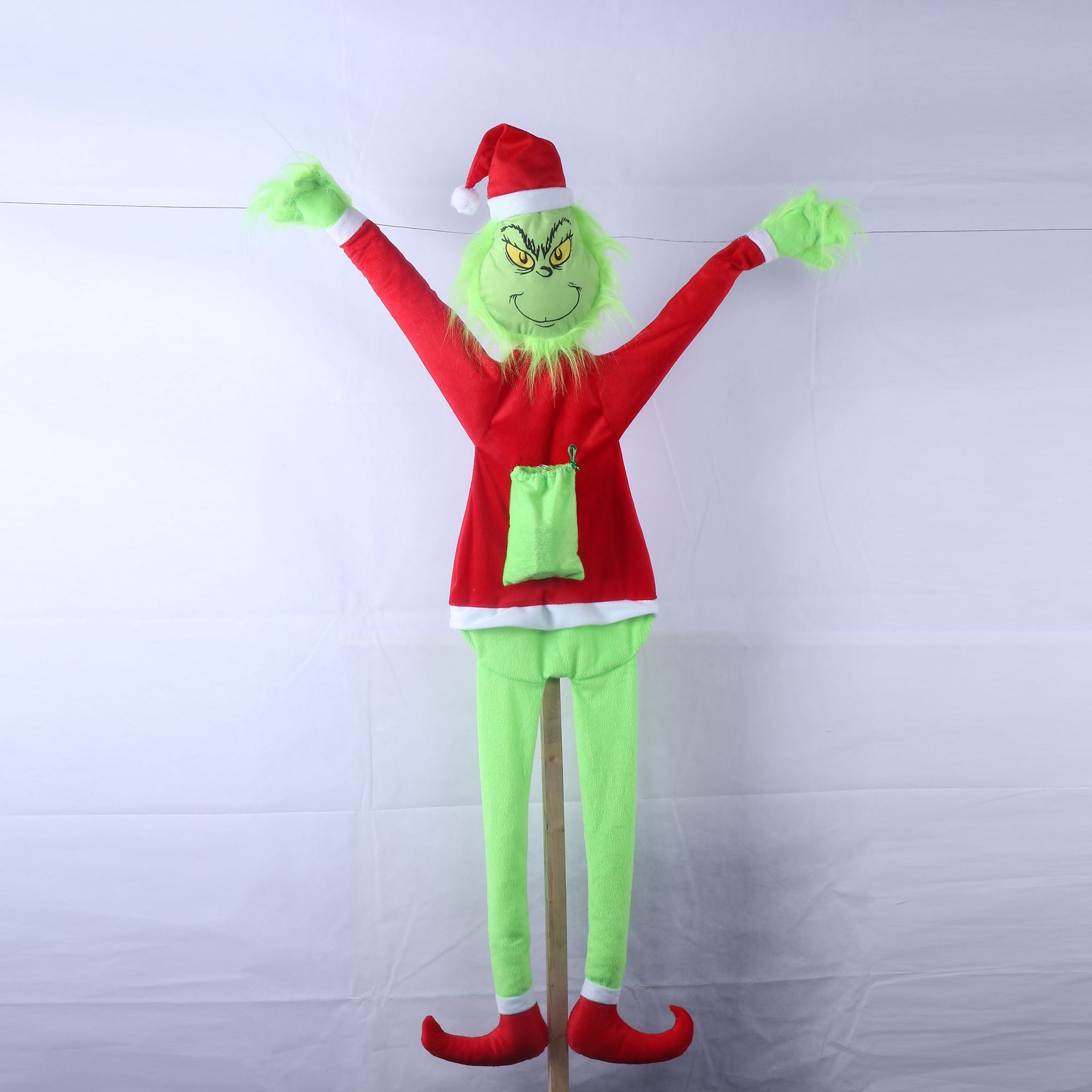 Navidad transfronteriza Grinch luminoso trepar paredes ropa de Navidad escenas de ojos luminosos Grinch peluche set de Navidad
