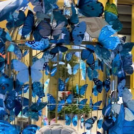 蝴蝶立体装饰商场装扮春季美陈dp点摆件创意吊饰橱窗蝴蝶道具