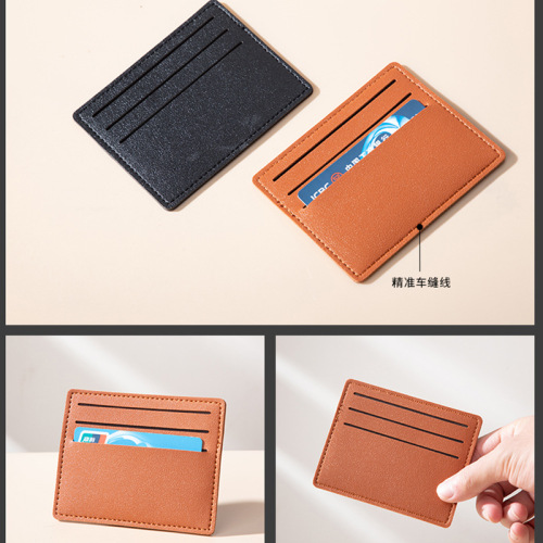 Card holder wholesale leather change credit card ID photo card holder card holder pu mini thin and light business card holder