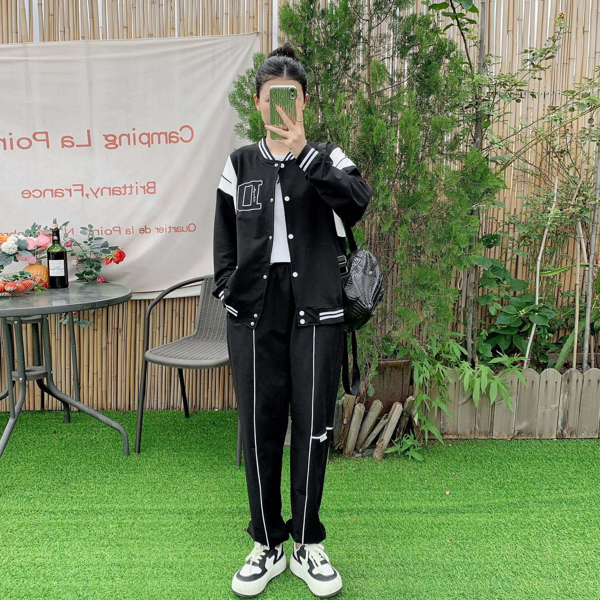 春秋运动套装女学生秋季少女保暖冬装卫三件套学生休闲运动棒球服