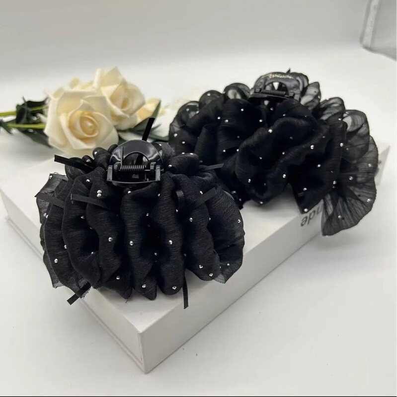 Shark Double-Sided Mesh Cloud Bubble New Elegant Princess Hairpin Back of Head Hair Accessories Clip Headdress