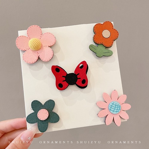 Children's Cartoon Bangs Velcro Cute Shattered Post Summer Head Hairpin Back of the Head Magic Sticker Girls' Headgear