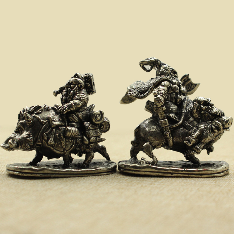 Niños de dibujos animados escritorio muñeca adornos cobre blanco retro enano Legión Soldado modelo coche Juguete Mano