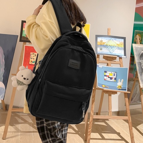 Junior High School Student Large Capacity Simple Style Bag for Girls, Versatile Casual Dual Shoulder Bag for College Students, New Ins Style High School Backpack