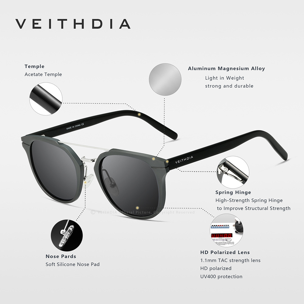 Hombres y mujeres polarizadas UV a prueba de aluminio-magnesio marco placa primavera pie gafas de sol 2022 nuevo transfronterizo en stock 6392