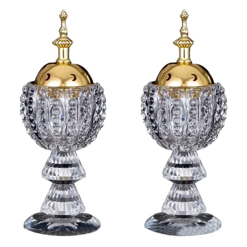 Прямая Продажа с фабрики Ближний Восток Мусульманский арабский кристалл курильница Рождественское украшение дома Стеклянная ароматерапевтическая горелка
