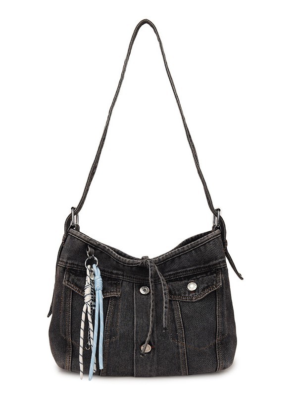 Comercio exterior transfronterizo al por mayor retro denim tot bolso femenino 2025 nuevo estilo de alta calidad chica bolso de mensajero de un solo hombro