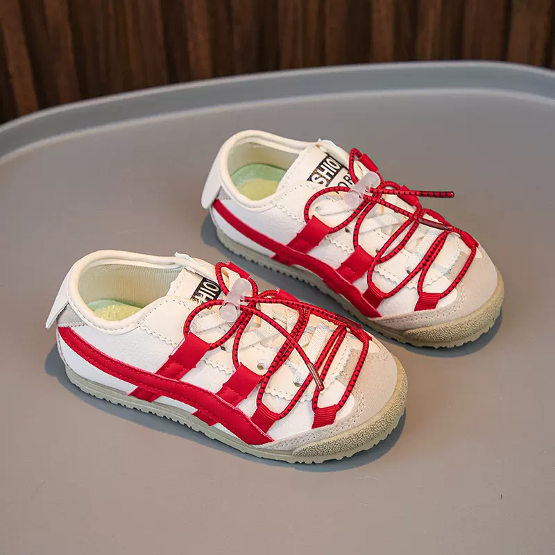 儿童爆款小白鞋2025新款男女童运动鞋板鞋一脚蹬帆布软底阿甘鞋潮