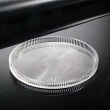 水晶玻璃果盘高颜值ins平盘透明水果盘玻璃盘竖条纹浅盘西餐盘子