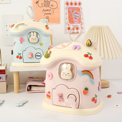 Internet celebrity children's piggy bank 2023 new cute rabbit piggy bank with password lock, only entry and no exit