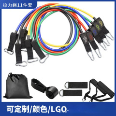 TPE ラベル付き 11 点セット レジスタンスバンド テンショナー カラビナ 多機能テンションロープ グレーチングフック ホームフィットネス