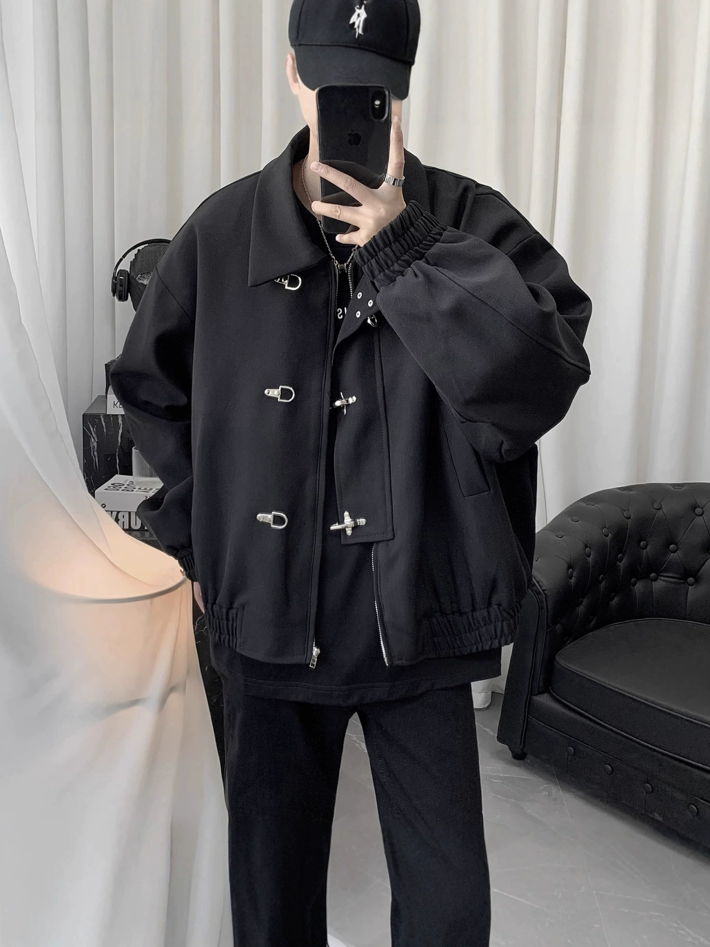 Metal design jacket, Korean style, high-quality style