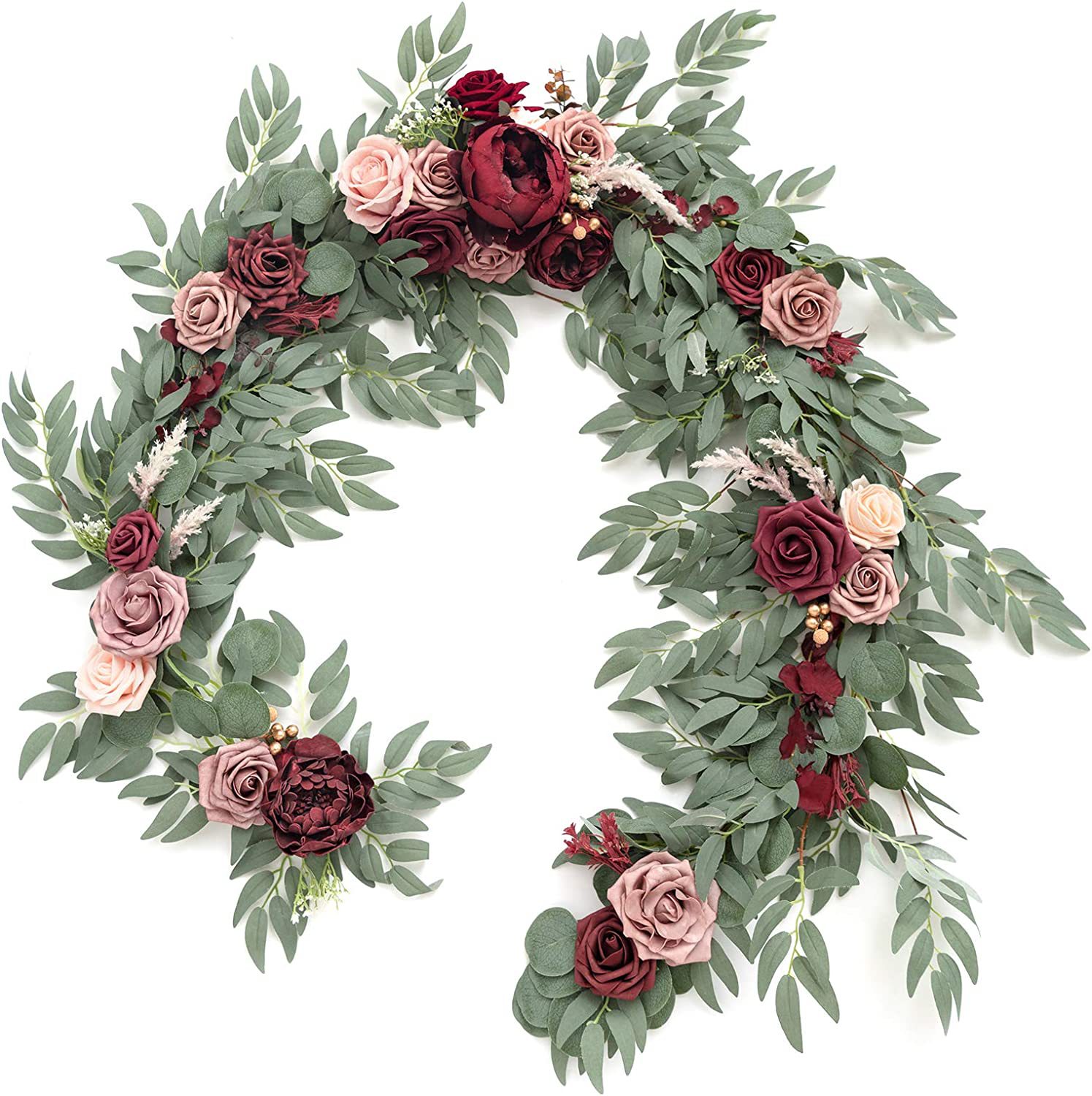 Wedding simulation table flower decoration birthday banquet table long rattan flower arrangement shopping mall window vine trailing flower_voghion.com