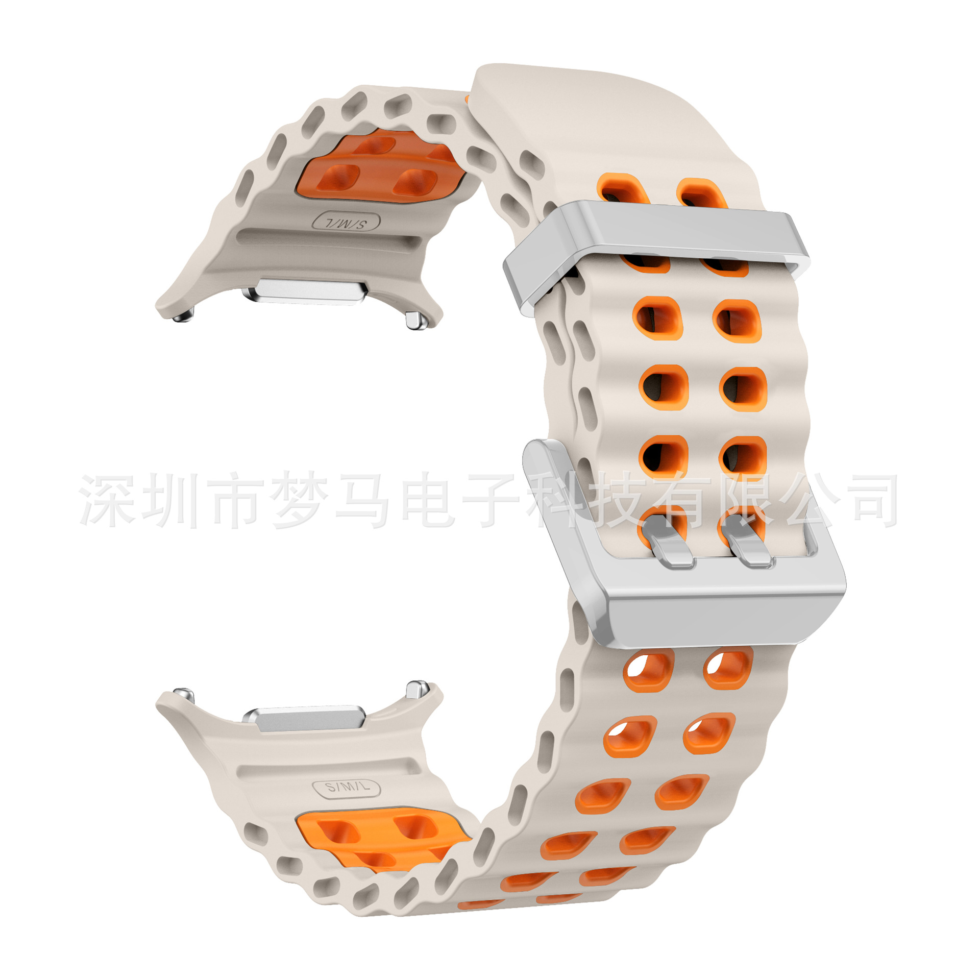 Para Samsung Galaxy Watch7 Ultra Dual Color Ocean Silicone Correa Deportiva Oficial de Doble Botón