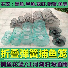 可折叠甲鱼笼捕鱼笼花篮鱼网黑鱼鳝鱼螃蟹笼捕鱼笼渔网渔具粗虾笼
