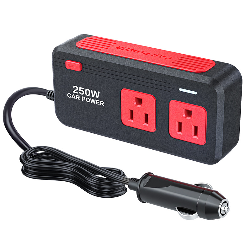 250W inversor montado en automóviles 12V 110V 220V multipuerto inversor USB QC3.0 toma de carga rápida