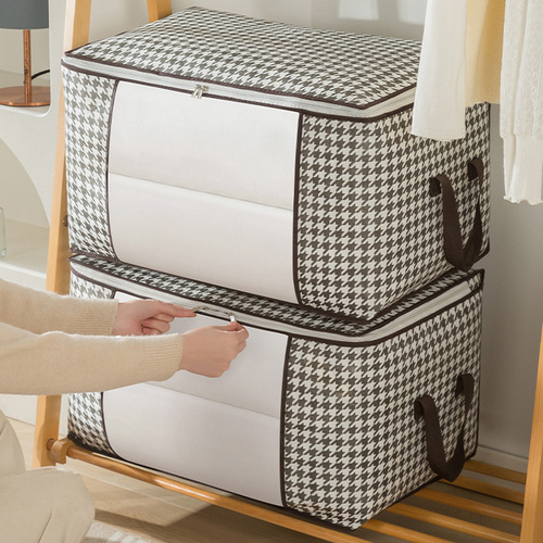 Birdcage Pattern Storage Bag Clothes Organizer Dustproof Box Cotton Comforter Bag Moving Clothes Organizing Bag Storage Moistureproof Storage