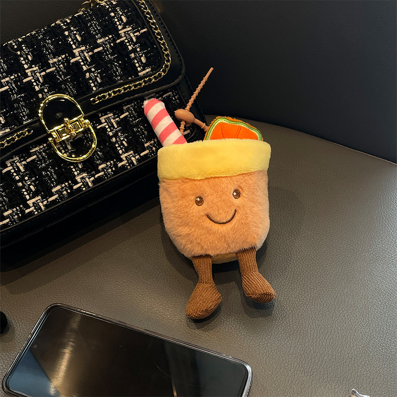 楽しいドリンクぬいぐるみペンダントクリエイティブミルクティーカップキーホルダーグリッパー人形小学生賞品|undefined