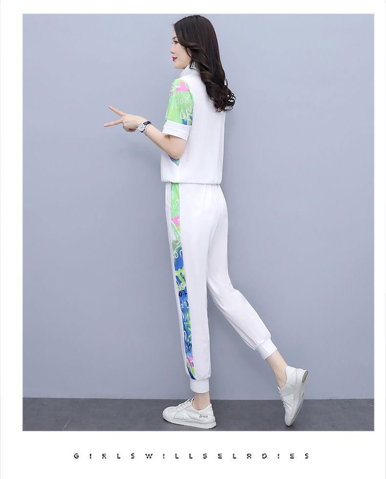 Women's Slimming Sports Suit Set Fashionable Casual Two Piece Set With Top And Jogger Pants For Summer_ecoleips.com