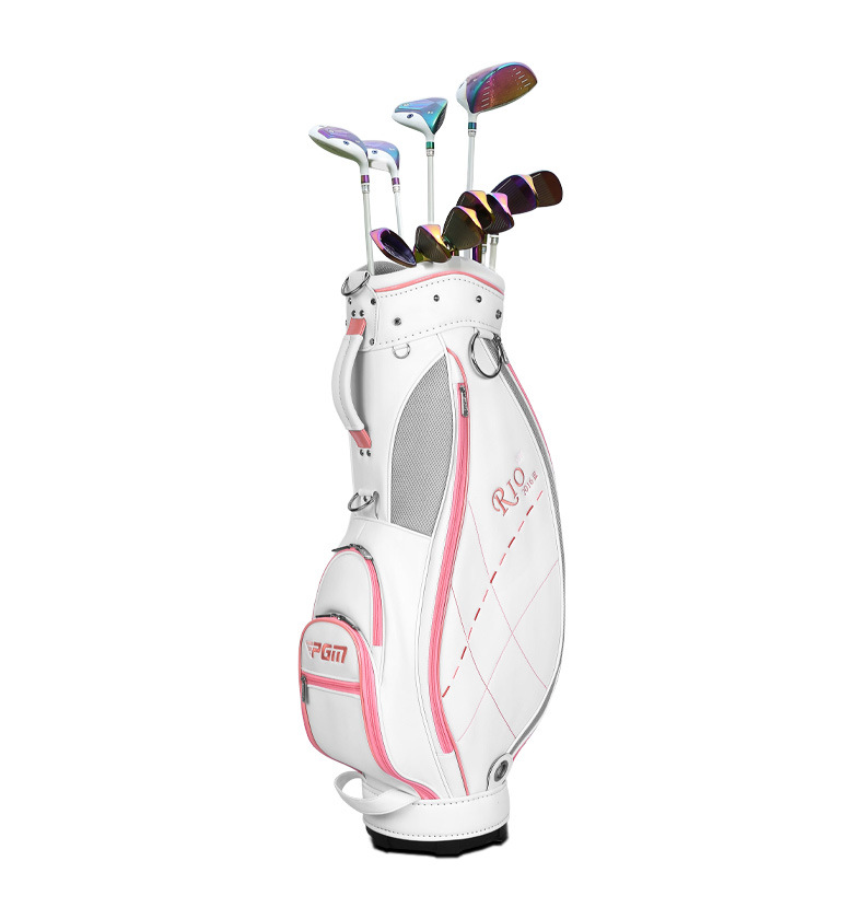 Túi golf PGM tiêu chuẩn nữ nhẹ, chất liệu PU, kích thước 123x22x35 cm — QB042-Trắng hồng, QB042-Màu xanh trắng chi tiết 10