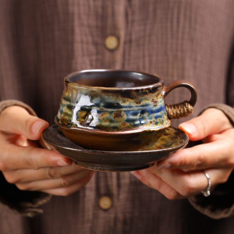 Ceramic Cup And Saucer Set Minimalist Creative Tea Coffee Mugs_voghion.com