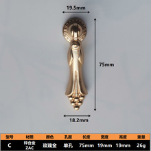 工厂中式复古拉手橱柜衣柜门把手哑铜色抽屉吊坠法式欧美批发五金