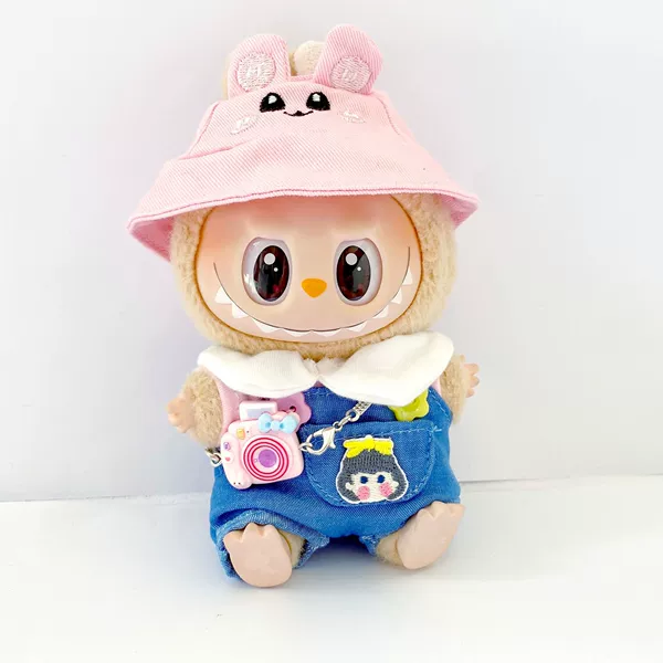 Denim fuchsia overall, hat