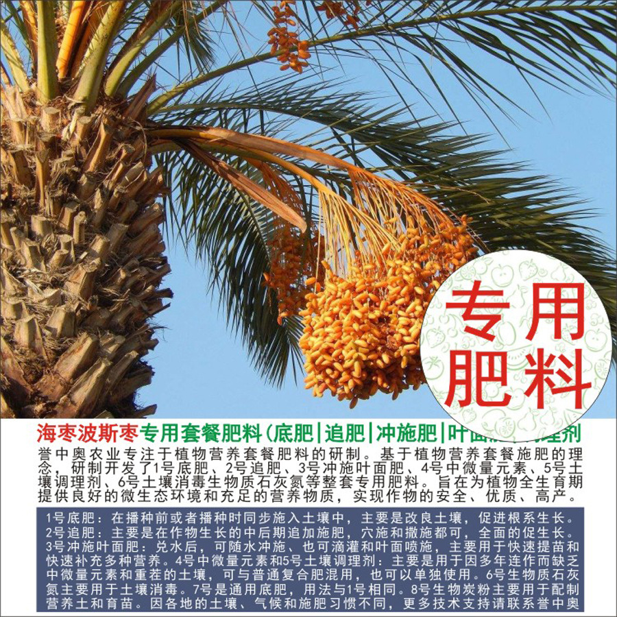 1-50斤誉中奥海枣椰枣波斯枣专用有机肥复合肥底肥追肥叶面肥冲施