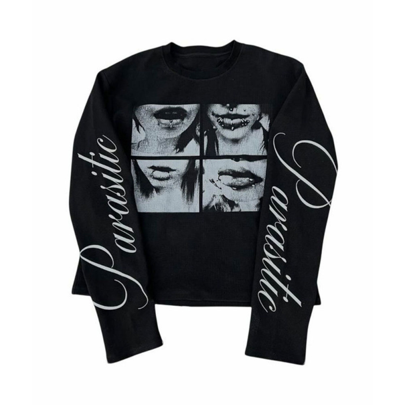 Dark Style Punk Unisex Long Sleeve Top American Vintage Y2K Graphic T Shirt