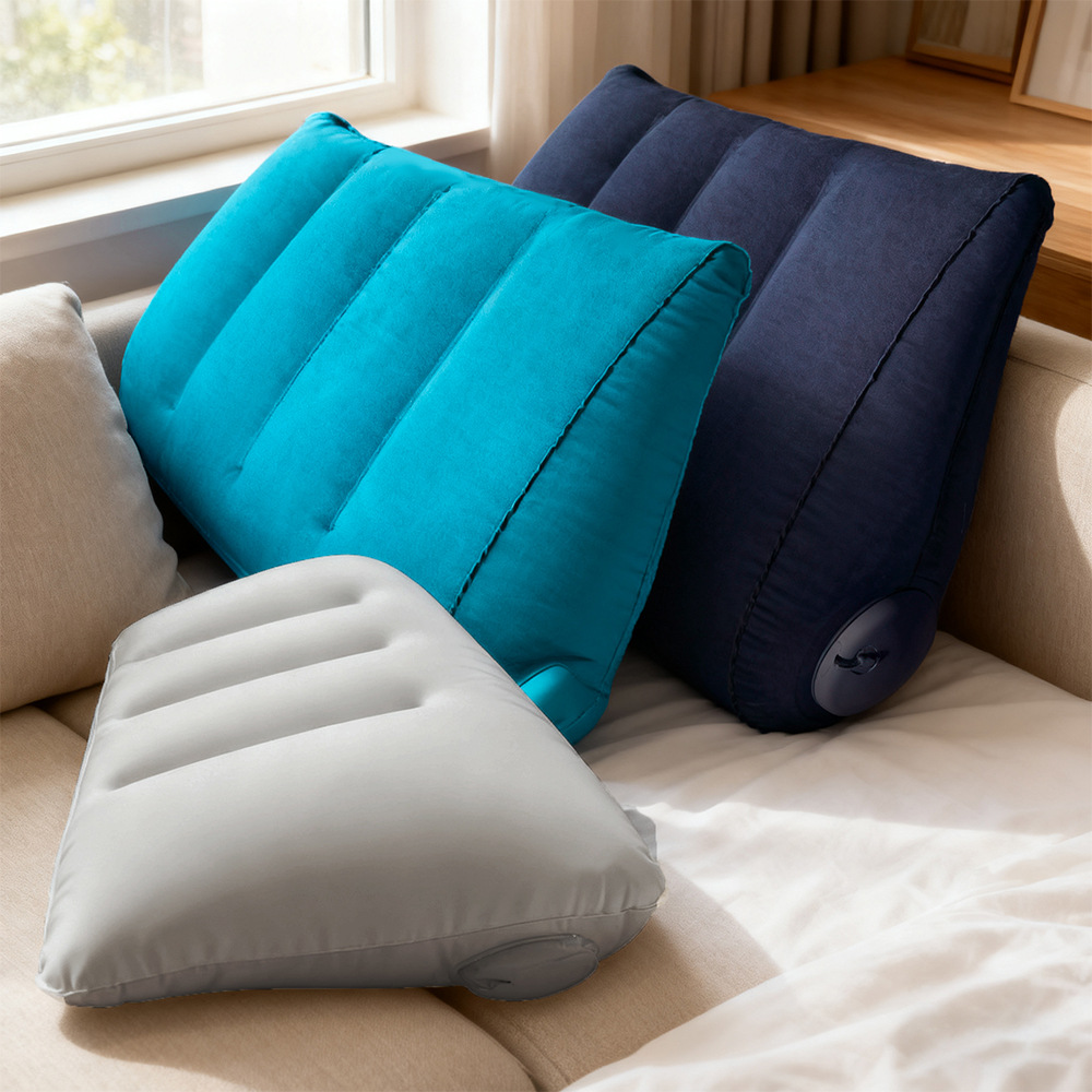 almohada de cojín triangular almohada de viaje almohada inflable almohada de espina cervical almohada de espina espesa almohada de pierna flocado almohada de viaje de avión image 5