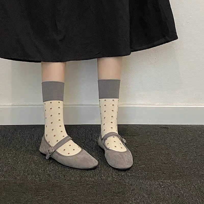Demi-season retro brand cute keep warm knee socks, mid-length