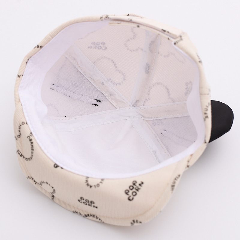 Sombrero para bebés coreanos 2024 letras de dibujos animados primavera y otoño nueva moda para niños niñas gorra de lengua de pato bebé